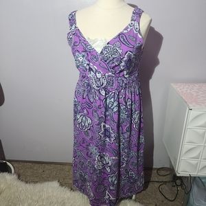 woman within purple floral paisley maxi dress plus size 1x